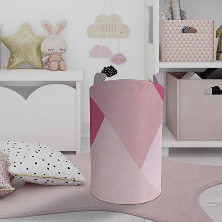 MEKTA HOME BEBEK VE ÇOCUK ODASI Geometrik Desenli Oyuncak Sepeti