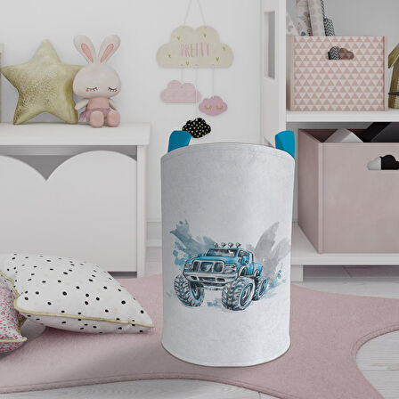 MEKTA HOME BEBEK VE ÇOCUK ODASI Jeep Desenli Oyuncak Sepeti