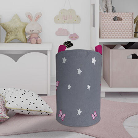 MEKTA HOME BEBEK VE ÇOCUK ODASI Seksek Desenli Çerçeveli Oyuncak Sepeti