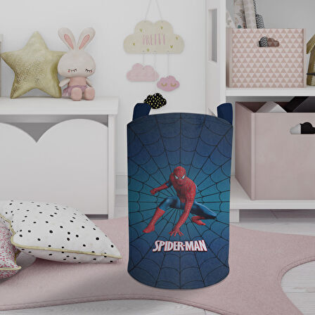 MEKTA HOME BEBEK VE ÇOCUK ODASI Spider Man Desenli Lacivert Oyuncak Sepeti