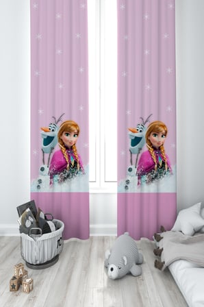 MEKTA HOME BEBEK VE ÇOCUK ODASI Karlar Ülkesi Anna Desenli 2 Kanat Fon Perde