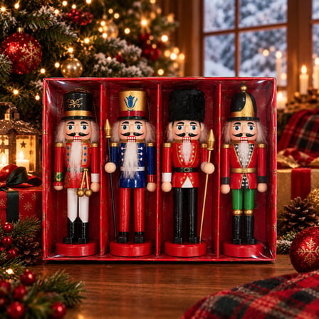 Kurşun Asker Ahşap Dekoratif Eşya (4’lü Set-13cm)