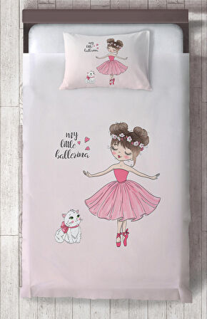 MEKTA HOME BEBEK VE ÇOCUK ODASI Prenses Kız ve Kedi Desenli Yatak Örtüsü