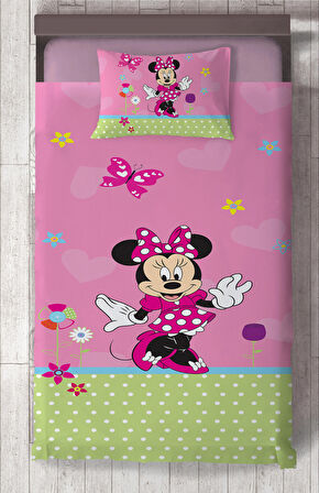 MEKTA HOME BEBEK VE ÇOCUK ODASI Minnie Maus Desenli Yatak Örtüsü
