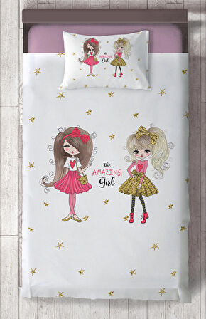 MEKTA HOME BEBEK VE ÇOCUK ODASI The Amazing Girl Desenli Yatak Örtüsü