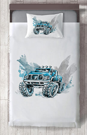MEKTA HOME BEBEK VE ÇOCUK ODASI Jeep Desenli Yatak Örtüsü