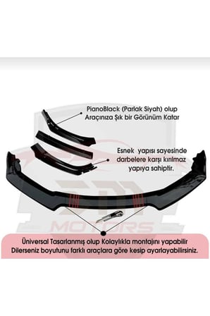 TANPON EKİ LİP 4 PARCA SİYAH CİTROEN GRUBU ARAÇLARA UYUMLU BODY KİT