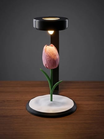 MOONLAMP Pembe Lale Dekoratif Hediyelik Lamba