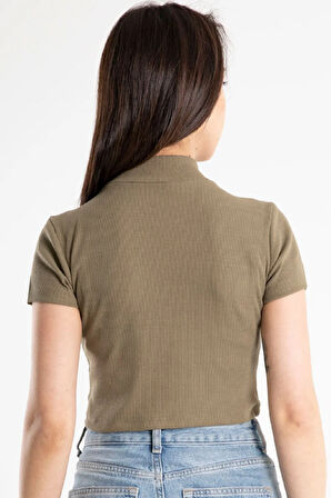 Kadın Yarım Balıkçı Kaşkorse Kısa Kollu Mahsul Ceket Body