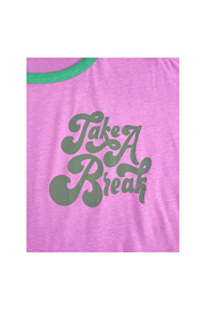 Slogan Baskılı Crop Oversize Tişört