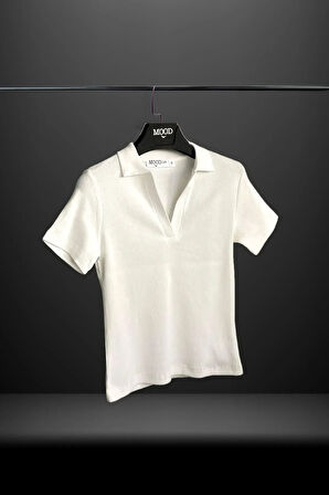 Kadın 2'li Polo Yaka Kısa Kollu Kaşkorse Tişört