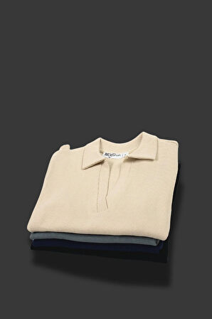 Kadın Polo Yaka Fitilli Kaşkorse Kısa Kollu Tişört