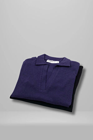 Kadın Polo Yaka Fitilli Kaşkorse Kısa Kollu Tişört