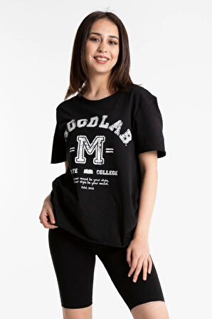 Uniseks %100 Pamuk Kısa Kollu Moodlab Baskılı Tişört