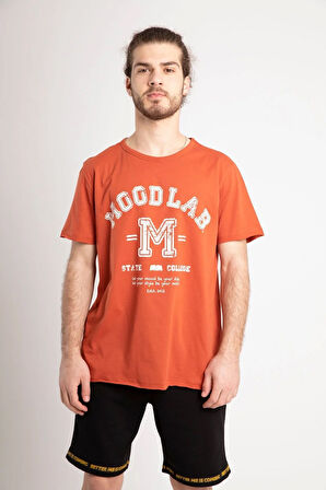 Uniseks %100 Pamuk Kısa Kollu Moodlab Baskılı Tişört