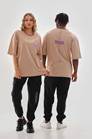 Kadın Oversize Bisiklet Yaka %100 Pamuk Tişört UNISEX