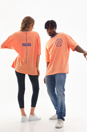 Kadın Oversize Bisiklet Yaka %100 Pamuk Tişört UNISEX