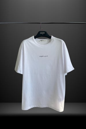 Erkek Slogan Baskılı Basic Bisiklet Yaka Tişört