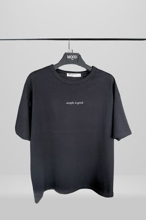 Erkek Slogan Baskılı Basic Bisiklet Yaka Tişört