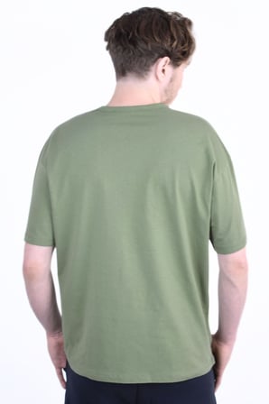 Erkek Slogan Baskılı Basic Bisiklet Yaka Tişört