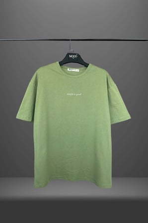 Erkek Slogan Baskılı Basic Bisiklet Yaka Tişört