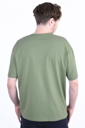 Erkek Slogan Baskılı Basic Bisiklet Yaka Tişört