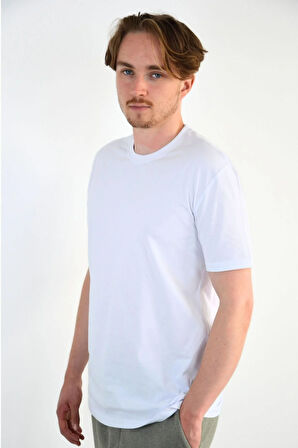 Unisex 2'li Siyah Beyaz Düz Basic Tişört %100 Pamuklu