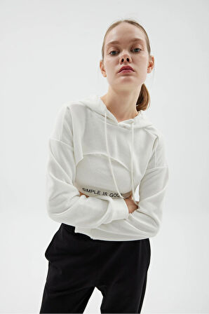 KAPŞONLU 2'Lİ CROP SWEATSHIRT