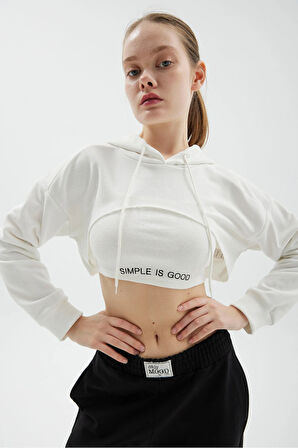 KAPŞONLU 2'Lİ CROP SWEATSHIRT