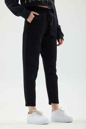 SWEATPANT ŞARDONLU KISA PAÇA JOGGER ÖRME CEPLİ PANTOLON