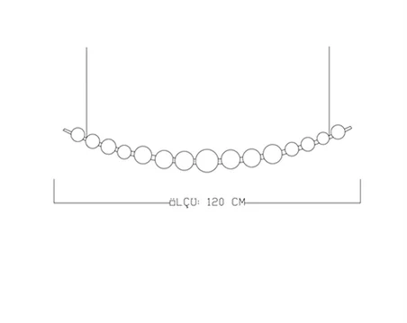 170CM AKRİLİK KÜRE LED AVİZE SARKIT ESKİTME GOLD-RAL1950  SARI IŞIK-3000K 
