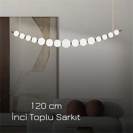 170CM AKRİLİK KÜRE LED AVİZE SARKIT ESKİTME GOLD-RAL1950  SARI IŞIK-3000K 