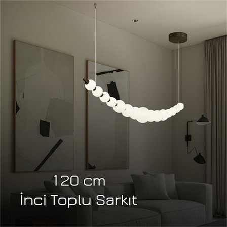 170CM AKRİLİK KÜRE LED AVİZE SARKIT SİYAH-RAL9005  SARI IŞIK-3000K 