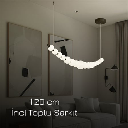 170CM AKRİLİK KÜRE LED AVİZE SARKIT SİYAH-RAL9005  DOĞAL BEYAZ IŞIK-4000K 