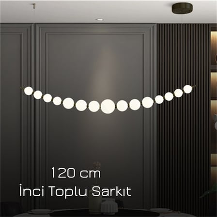170CM AKRİLİK KÜRE LED AVİZE SARKIT ESKİTME GOLD-RAL1950  SOĞUK BEYAZ IŞIK-6500K 