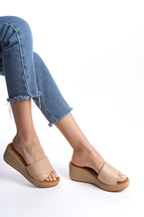 Mila Dolgu Topuk Katlamalı Terlik 