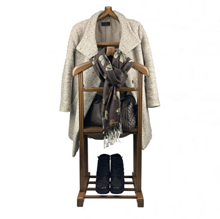 Melada Mobilya Gürgen Çift Tepeli Dilsiz Uşak Cilalı Ceviz Double Sehpalı