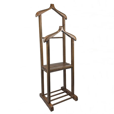 Melada Mobilya Gürgen Çift Tepeli Dilsiz Uşak Cilalı Ceviz Basic Sehpalı