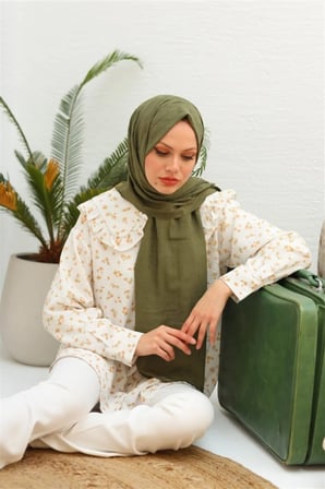 Bambu Kraş Şal Orman Yeşili