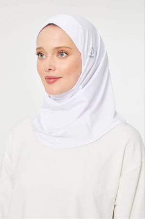 Kadın Tesettür Hijab Spor Şal Beyaz