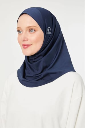 Kadın Tesettür Hijab Spor Şal Lacivert