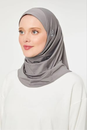 Kadın Tesettür Hijab Spor Şal Koyu Gri