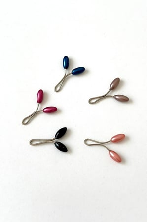 Eşarp Kıskaç, İncili Başörtüsü Kıskacı, 6x12mm 5 Adet, Eşarp ve Şal İğnesi Klipsi, İnci Eşarp Klipsi