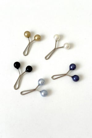 Eşarp Kıskaç, İncili Başörtüsü Kıskacı, 6x12mm 5 Adet, Eşarp ve Şal İğnesi Klipsi, İnci Eşarp Klipsi