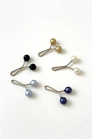 Eşarp Kıskaç, İncili Başörtüsü Kıskacı, 6x12mm 5 Adet, Eşarp ve Şal İğnesi Klipsi, İnci Eşarp Klipsi