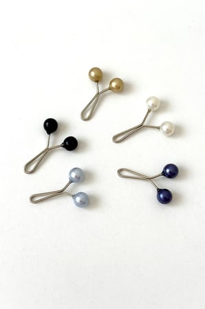 Eşarp Kıskaç, İncili Başörtüsü Kıskacı, 6x12mm 5 Adet, Eşarp ve Şal İğnesi Klipsi, İnci Eşarp Klipsi
