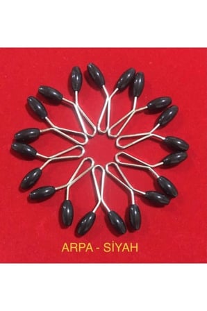Tesettür Eşarp Klipsi 12 Adet - Siyah Arpa Model