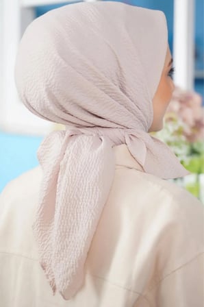 Kadın Tesettür Mio Caz Eşarp Hijab Taş Rengi