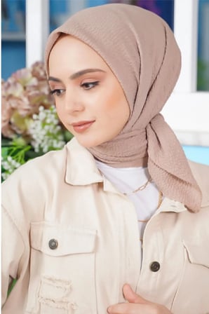 Kadın Tesettür Mio Caz Eşarp Hijab Bej