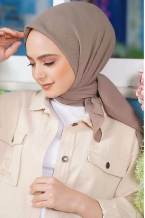 Kadın Tesettür Mio Caz Eşarp Hijab Vizon